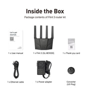 GL.iNet Flint 3 box contents US version