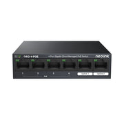 Neolink 4-Port PoE+ Cloud Managed Gigabit Network Switch with 2-Uplink, Metal, Fanless, 63W