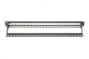 Modular Patch Panel, shielded 24-port, blank, 1U, rack mount, black RAL 9005