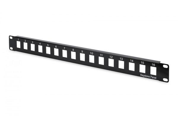 Modular Patch Panel, unshielded, 16-port blank, 1U, rack mount, black RAL 9005