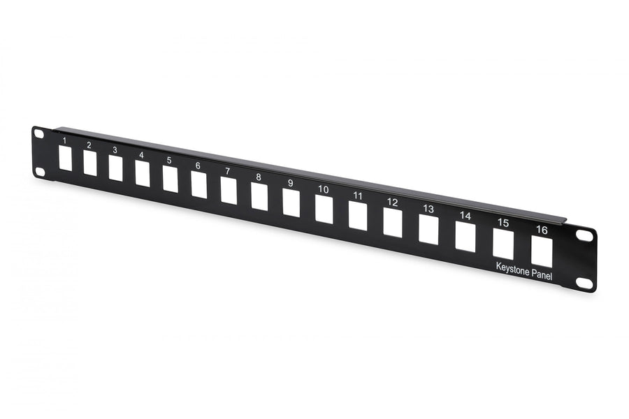 Modular Patch Panel, unshielded, 16-port blank, 1U, rack mount, black RAL 9005