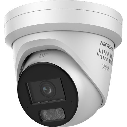 Hikvision DS-2CD23126G3-IS2UY/SL(2.8mm)(eF) Pro Series 12MP Acusense Strobe Light and Audible Warning Fixed Turret IP Camera, 2.8mm Lens, White