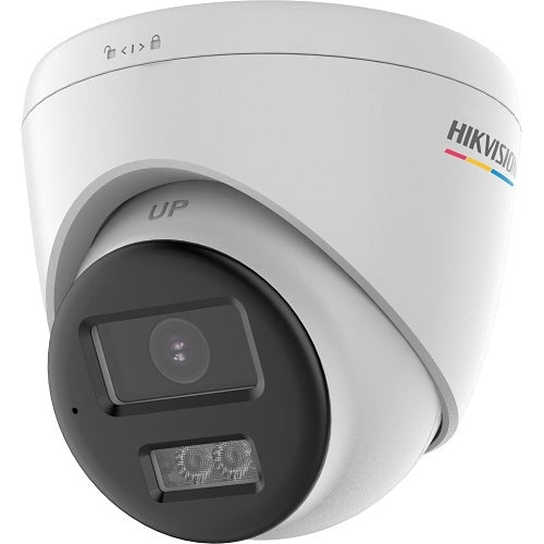 Hikvision DS-2CE72KF0T-LTS(2.8mm)(O-STD) ColorVu Series 3K Two-Way Audio Turret Camera, 2.8mm Fixed Lens, White
