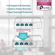 TP-Link TL-SG1005P 5-Port Gigabit Desktop Switch with 4-Port PoE+