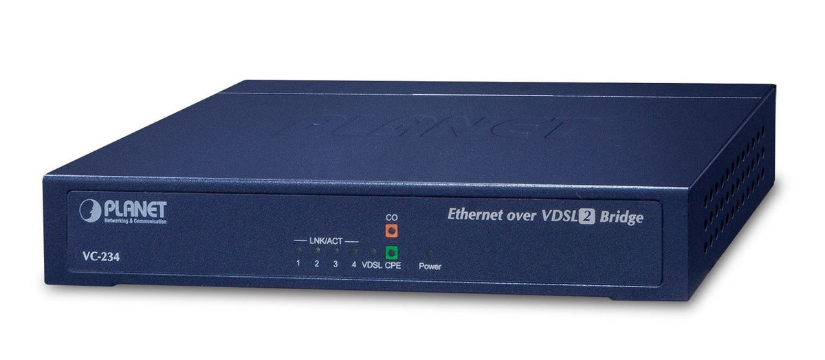 Planet VC-234 100/100 Mbps Ethernet (4-Port LAN) to VDSL2 Bridge - 30a profile