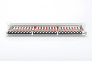 CAT 6A Patch Panel, shielded, 1U, 24-port, 8P8C, grey, 483 mm (19")