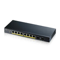 Zyxel GS1900-10HP v2, 8-port GbE L2 PoE Smart Switch + 2 SFP slots, 802.3at, desktop, fanless, 70 Watt