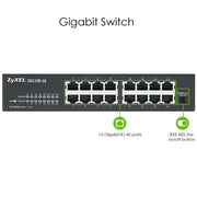 Zyxel GS1100-16 16 port Gigabit Unmanaged Switch v3
