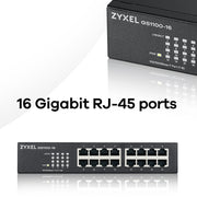Zyxel GS1100-16 16 port Gigabit Unmanaged Switch v3