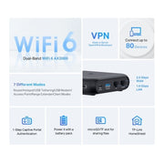 TP-Link TL-WR3002X Travel Wi-Fi 6 Router