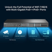 TP-Link TL-SG3428XPP-M2 JetStream™ 24-Port 2.5GBASE-T and 4-Port 10GE SFP+ L2+ Managed Switch with 16-Port PoE+ & 8-Port PoE++