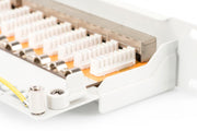 CAT 6 patch panel, shielded, 24-port RJ45, 8P8C, LSA, 1U, rack mount, grey, 482x44x109 mm
