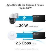 TP-LINK POE260S (TL-POE260S) PoE Injector - 2.5 Gbps - AC Input 100-240 V - 30 Watt - 1 Output Connector