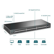 TP-Link TL-SG3452X JetStream™ 48-Port Gigabit L2+ Managed Switch with 4 10GE SFP+ Slots