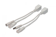 Passive PoE Cable Kit 1x Splitter PD cable, 1x Injector PSE cable, White