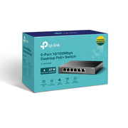 TP-Link TL-SF1006P 6-Port 10/100 Mbps Desktop Switch with 4-Port PoE+