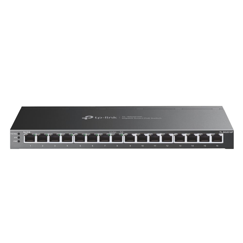 TP-Link TL-SG2016P JetStream™ 16-Port Gigabit Smart Switch with 8-Port PoE+
