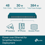 TP-Link TL-SG3452P JetStream™ 52-Port Gigabit L2+ Managed Switch with 48-Port PoE+