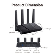 GL.iNet Flint 3 product dimensions