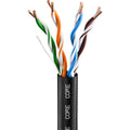 CORE CAT5e Outdoor U/UTP Solid Bare Copper Cable, PE, 100m, 24AWG, CPR Fca, 350MHz — Black
