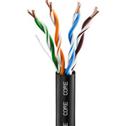 CORE CAT5e Indoor U/UTP Solid Bare Copper Cable, LSZH, 305m, 24AWG, CPR Dca, 350MHz — Black