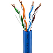 CORE CAT5e Indoor U/UTP Solid Bare Copper Cable, LSZH, 305m, 24AWG, CPR Dca, 350MHz — Blue