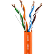 CORE CAT5e Indoor U/UTP Solid Bare Copper Cable, LSZH, 305m, 24AWG, CPR Dca, 350MHz — Orange