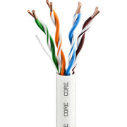 CORE CAT5e Indoor U/UTP Solid Bare Copper Cable, LSZH, 305m, 24AWG, CPR Dca, 350MHz — White