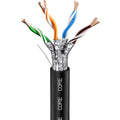 CORE CAT6A Outdoor U/FTP Solid Bare Copper Cable, PE, 305m, 23AWG, CPR Fca, 650MHz — Black
