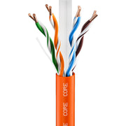 CORE CAT6 Indoor U/UTP Solid Bare Copper Cable, LSZH, 305m, 23AWG, CPR Dca, 550MHz — Orange