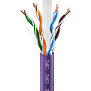 CORE CAT6 Indoor U/UTP Solid Bare Copper Cable, LSZH, 305m, 23AWG, CPR Dca, 550MHz — Purple