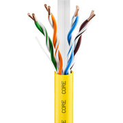 CORE CAT6 Indoor U/UTP Solid Bare Copper Cable, LSZH, 305m, 23AWG, CPR Dca, 550MHz — Yellow