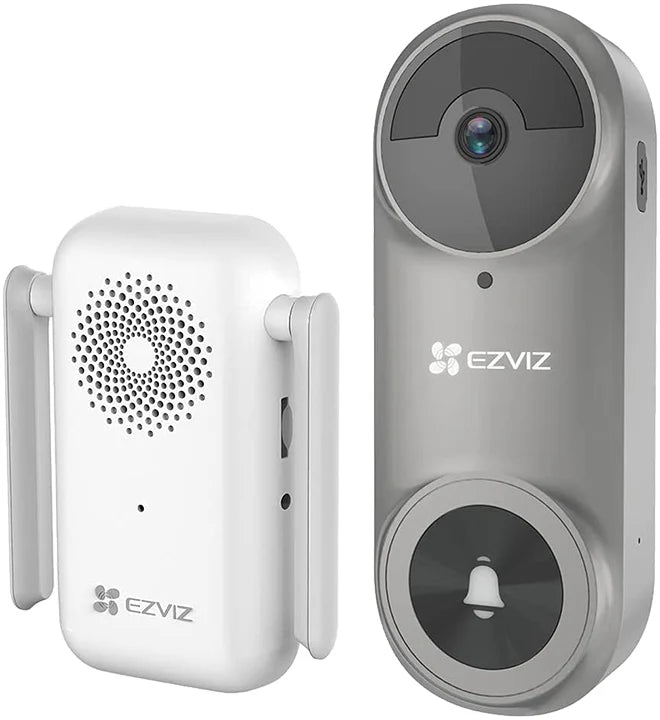 EZVIZ 2K+ (5MP) DB2 PRO Doorbell Kit, WiFi, SD Slot, Battery Powered, Chime Included