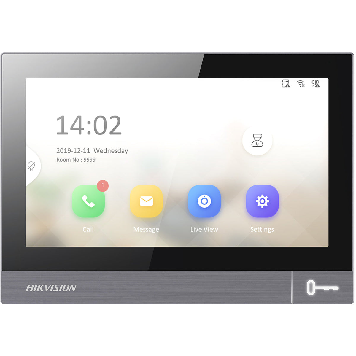 Hikvision IP PoE Intercom 7" Metal Touch Screen with WiFi — Black
