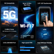 GL.iNet Mudi 7 touchscreen and controls