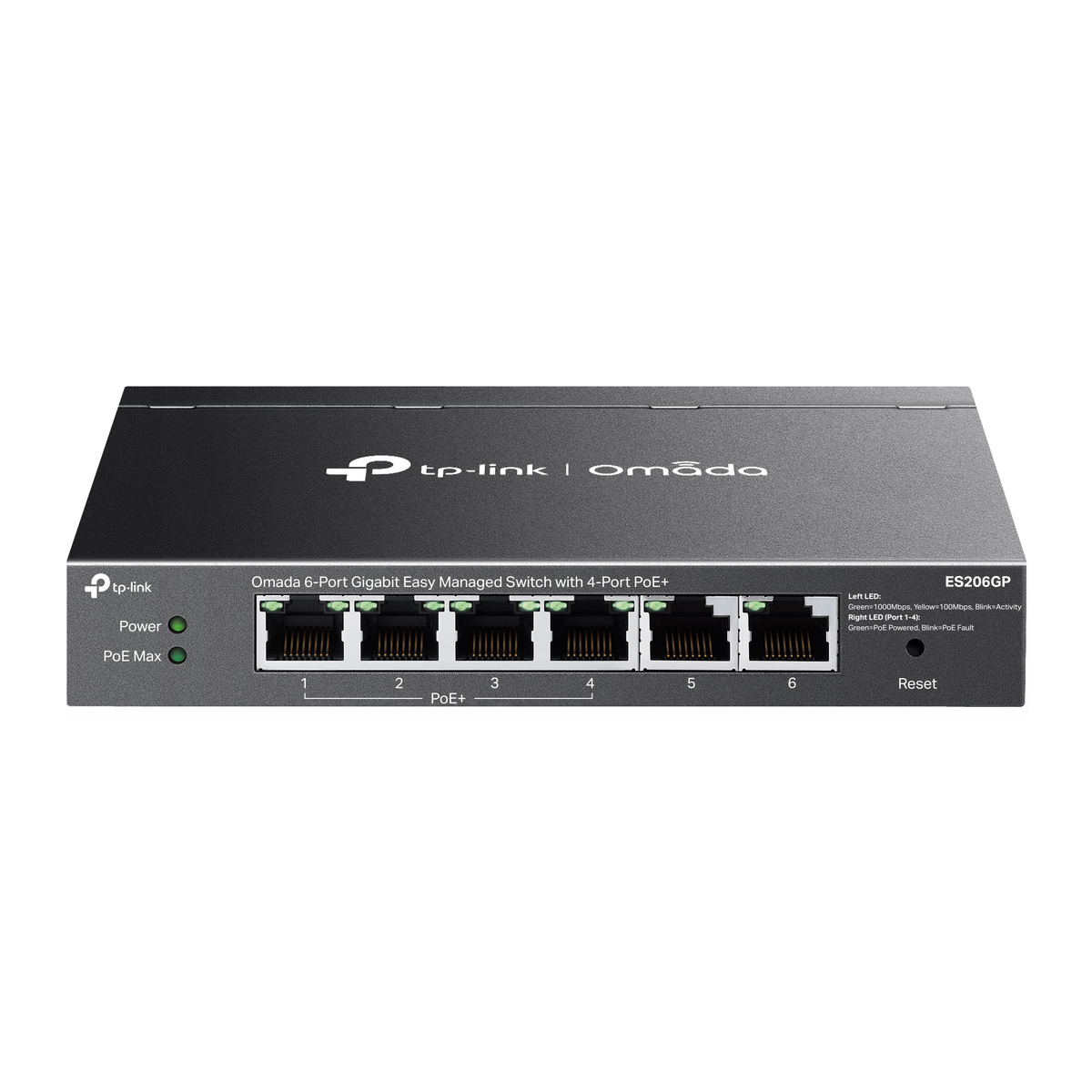 TP-Link Omada ES206GP 6-Port Gigabit Easy Smart Switch with 4-Port PoE+