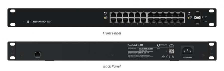 Ubiquiti Networks ES-24-250W network switch Managed L2/L3 Gigabit Ethernet (10/100/1000) Power over Ethernet (PoE) 1U Black (ES-24-250W)