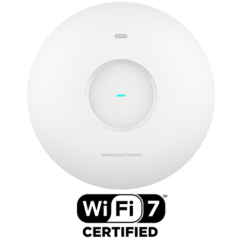 Grandstream GWN7670E Wi-Fi 7 indoor access point, top view of circular ceiling-mount housing