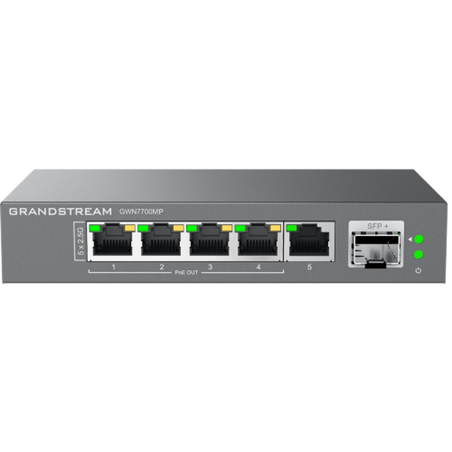 Grandstream GWN7700MP UNMANAGED 5X2.5G+1SFP (4 X POE) SWITCH (METAL CASE)