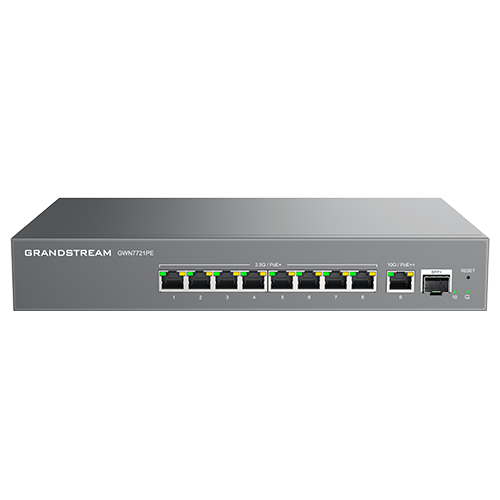 Grandstream GWN7721PE 8-port 2.5GbE PoE managed switch front view