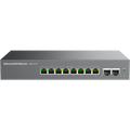 Grandstream GWN7721P 10-port PoE Layer 2 Lite managed 2.5 Gigabit switch, front view
