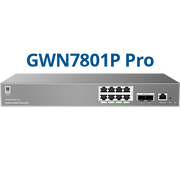 Grandstream GWN7800 Pro Series switch front panel showing Gigabit ports and SFP+ cages