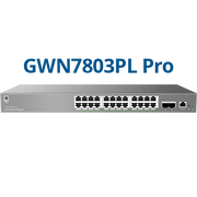 Grandstream GWN7800 Pro Series switch rack-mounted in a comms cabinet