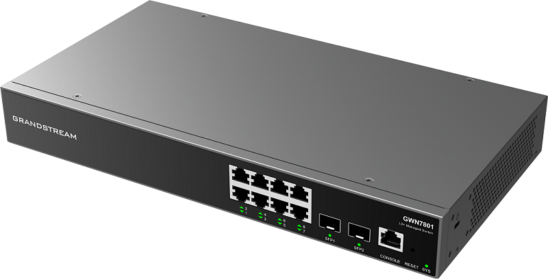 Grandstream GWN7801P 8-Port Gigabit Enterprise Layer 2+ Managed PoE Network Switch