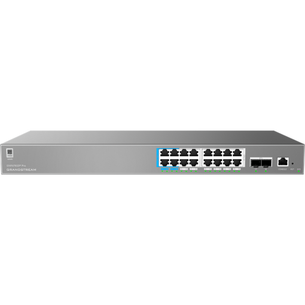 Grandstream GWN7802P PRO NETWORK SWITCH, 16 X POE & 2 X SFP+