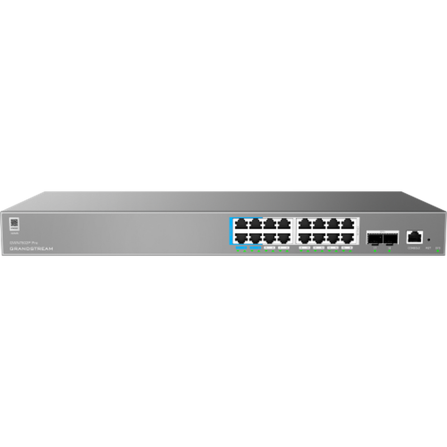 Grandstream GWN7802P PRO NETWORK SWITCH, 16 X POE & 2 X SFP+