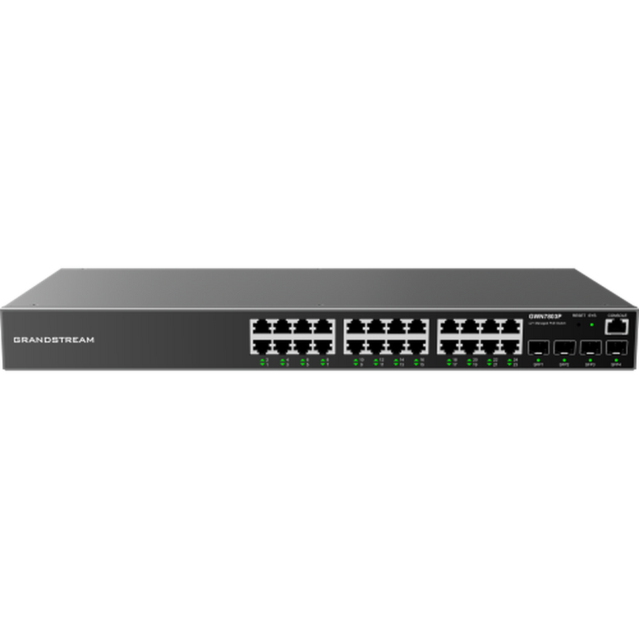 Grandstream GWN7803P 24-Port Gigabit Enterprise Layer 2+ Managed PoE Network Switch