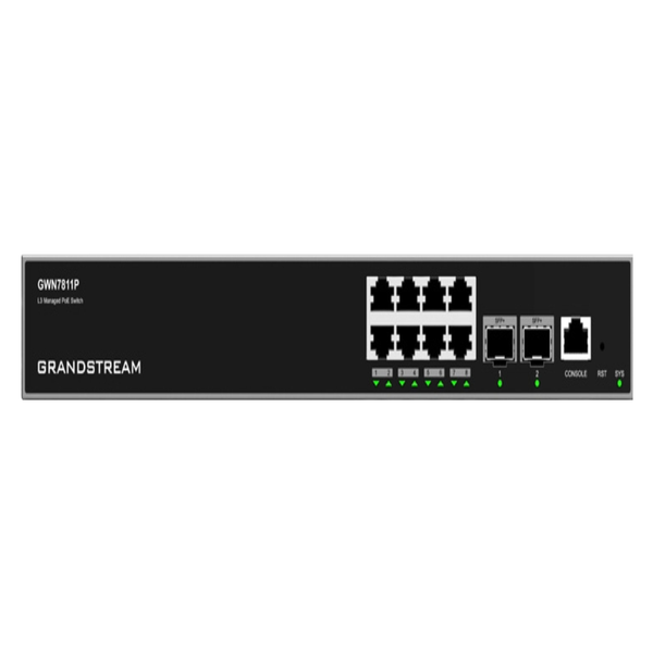 Grandstream GWN7811P 8-Port Gigabit Enterprise Layer 3 Managed PoE Network Switch