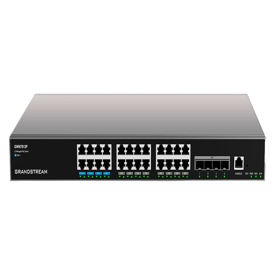 Grandstream GWN7813P 24-Port Gigabit Enterprise Layer 3 Managed PoE Network Switch