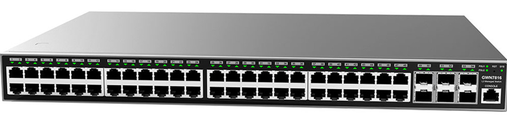 Grandstream GWN7816P 48-Port Gigabit Enterprise Layer 3 Managed PoE Network Switch
